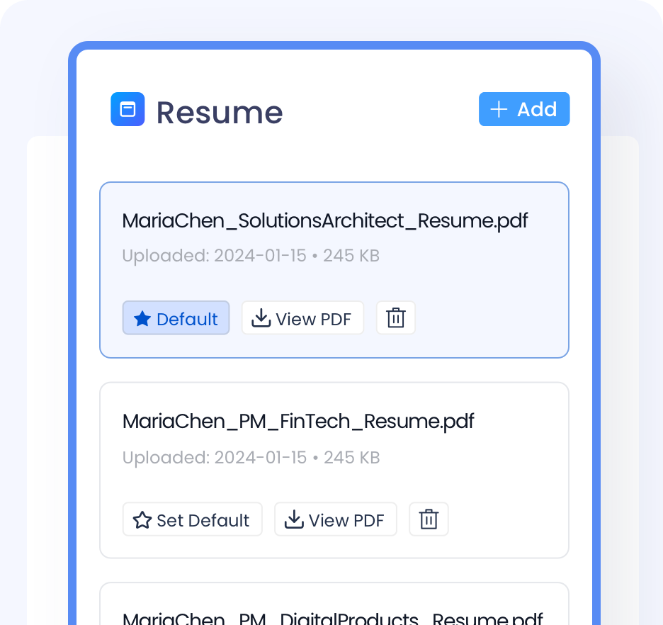 Multiple Resumes for Tailored Job Applications
